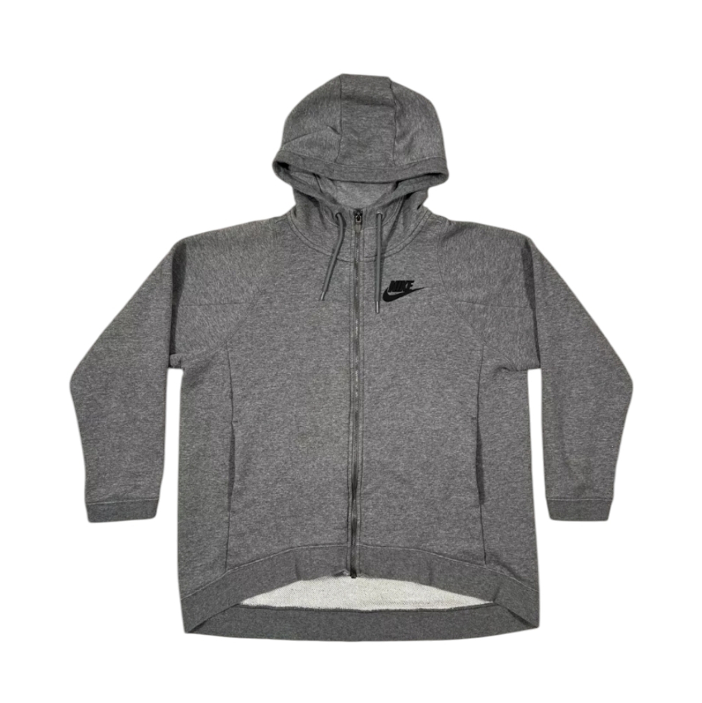 Nike  Womens Large Gray Hoodie Full Zip Cotton Blend Long size M